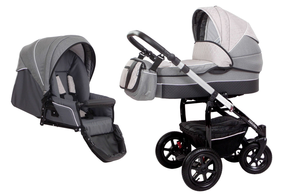 ZEKIWA 2 in 1 Kinderwagen - Karogitter Beige - B - Ware