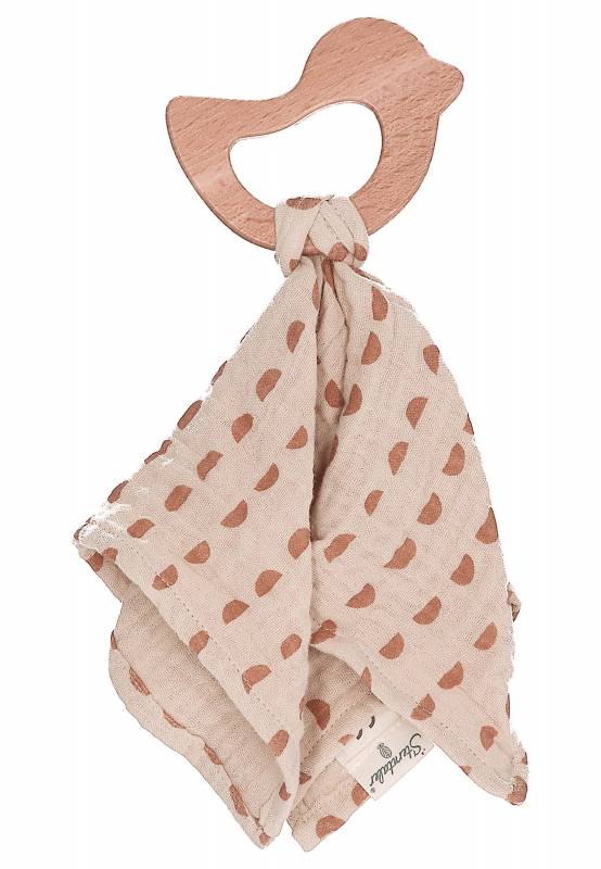 Sterntaler - Schmusetuch mit Holz-Beißring Stay true to nature - Farbe Beige