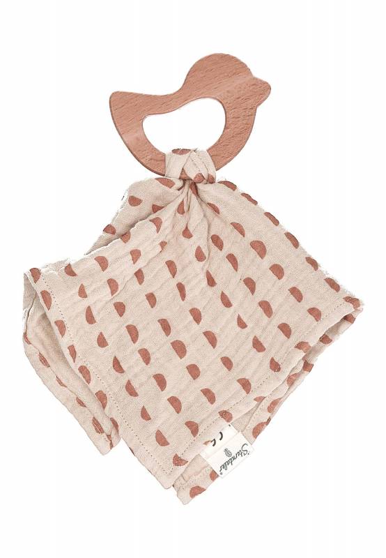 Sterntaler - Schmusetuch mit Holz-Beißring Stay true to nature - Farbe Beige
