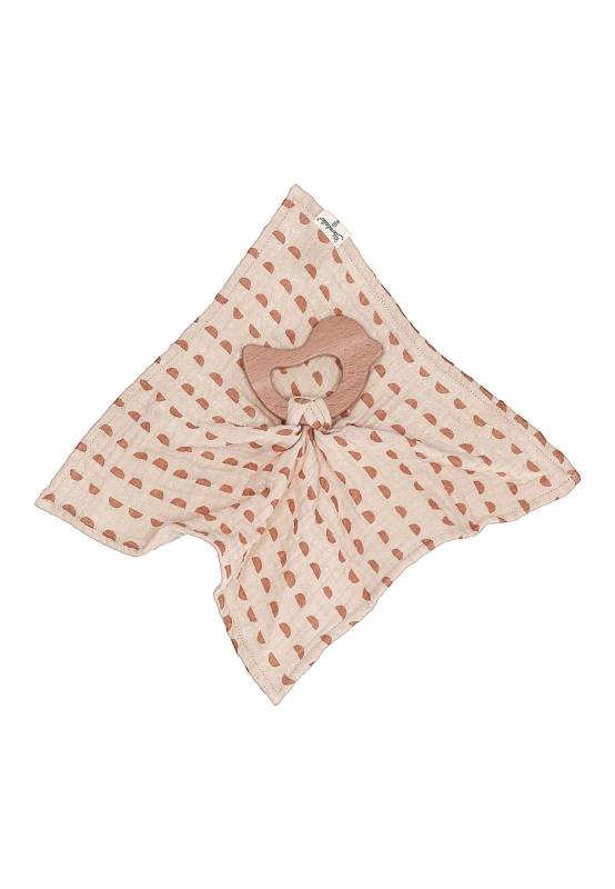 Sterntaler - Schmusetuch mit Holz-Beißring Stay true to nature - Farbe Beige