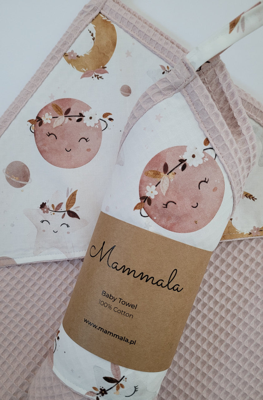 Babybadetuch mit Kaputze hellrosa