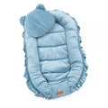 Babybettchen/Nestchen Samt - mit Kissen - Farbe blau