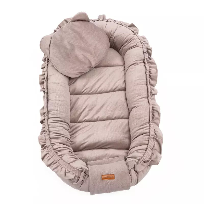 Babybettchen/Nestchen Samt - mit Kissen - Farbe braun