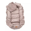 Babybettchen/Nestchen Samt - mit Kissen - Farbe braun