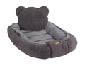 Babybettchen Nestchen mit Kissen, grau, 100% Baumwolle Teddy-Plüsch