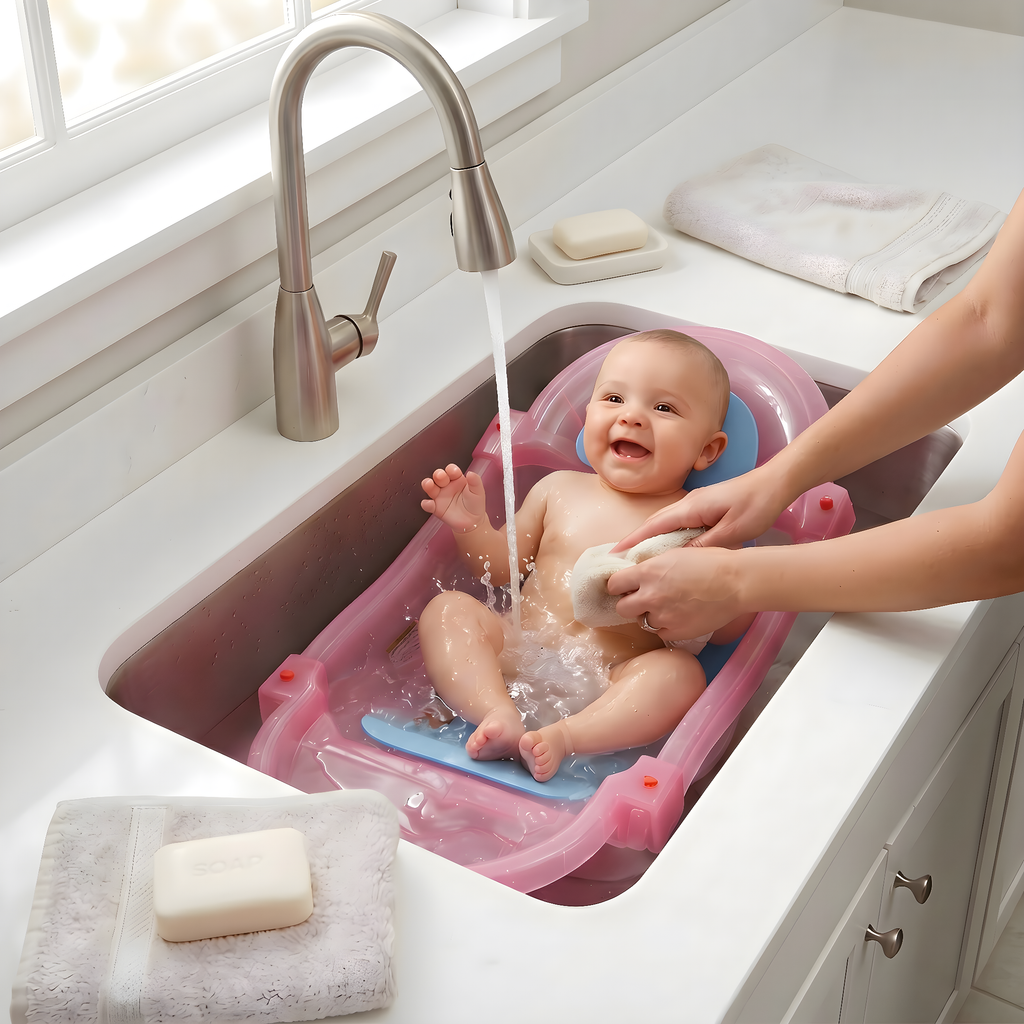 ZEKIWA Baby Badewanne ausziehbar bis 74cm - rosé