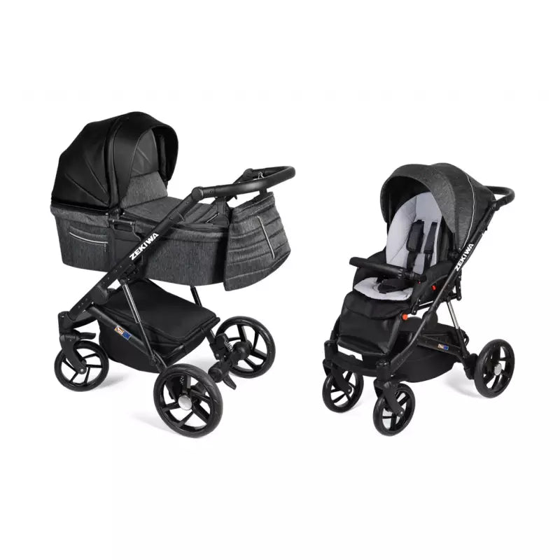 ZEKIWA 2 in 1 Kinderwagen - Brilliant Schwarz Graphit