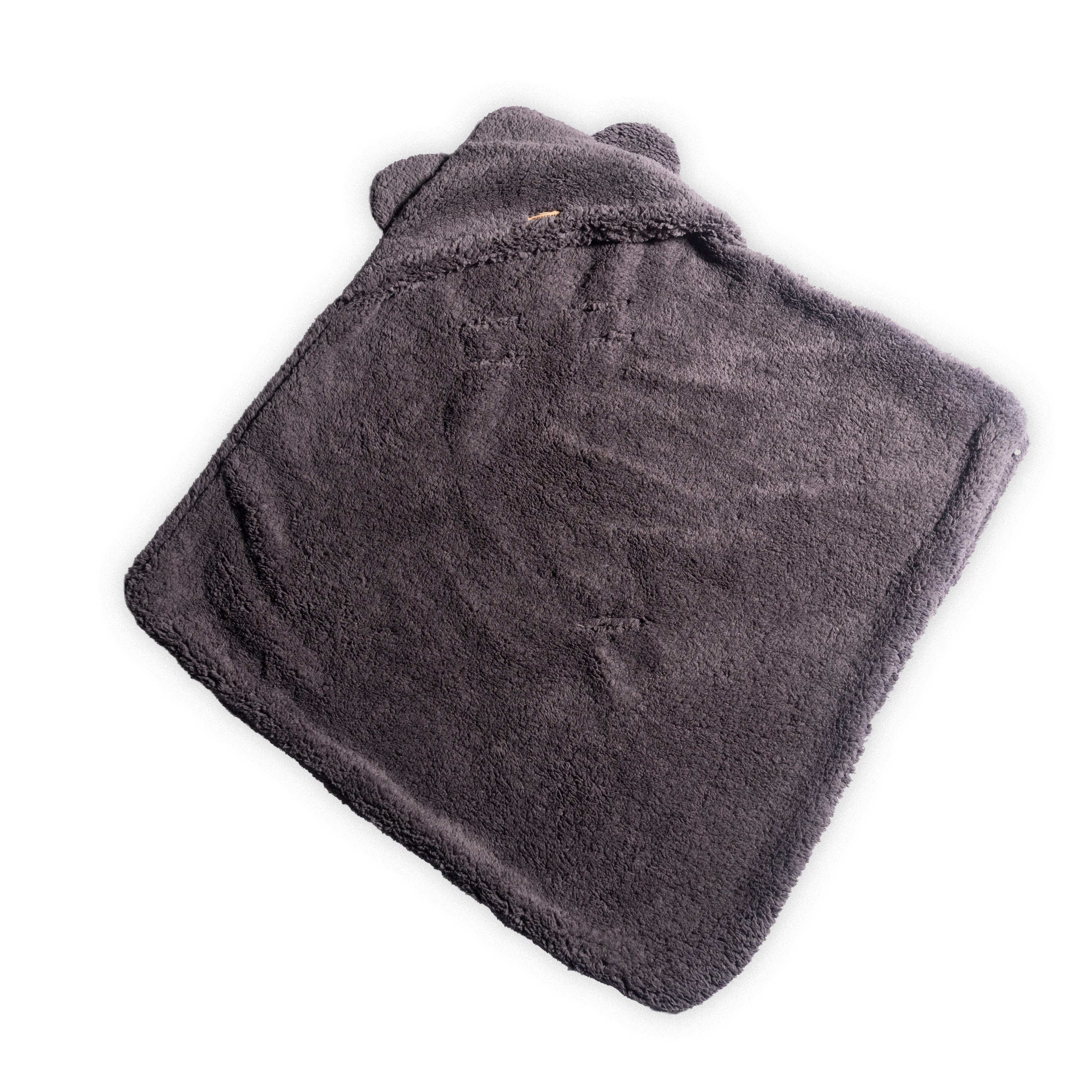 Einschlagdecke Teddy grau - für Kinderwagen und Babyschale geeignet